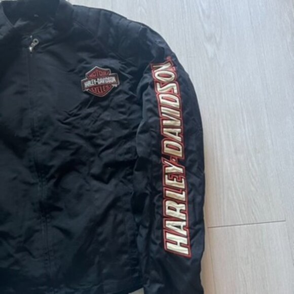 Harley Davidson Jacket Men’s Nylon Bar & Shield Belted Large Biking Motorcycle - Picture 5 of 9